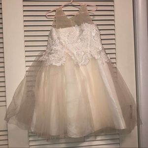 White and Beige Formal Dress